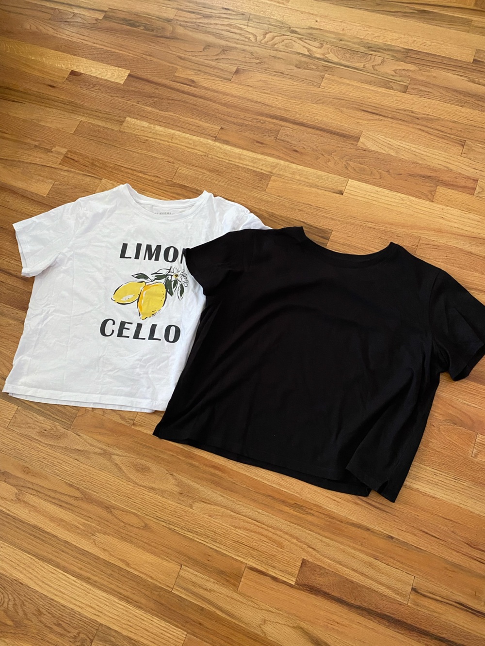 Lemon Graphic T-Shirt and Black Tee Set